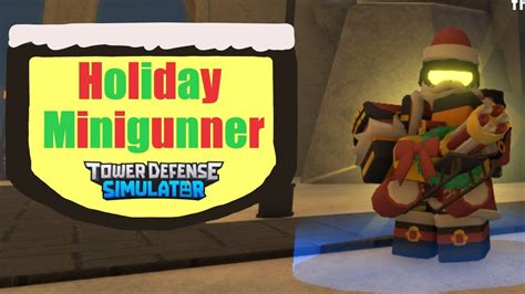 New Xmas Holiday Minigunner Skin Tds Tower Defense Simulator Youtube