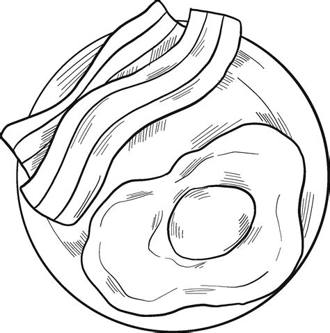 Bacon And Eggs Coloring Page Colouringpages