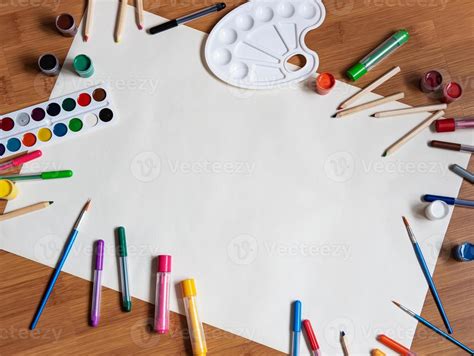 School supplies on a wooden desk 4799021 Stock Photo at Vecteezy