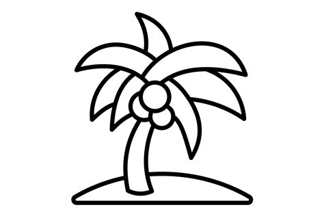 Coconut Tree Outline Icon Graphic by Maan Icons · Creative Fabrica