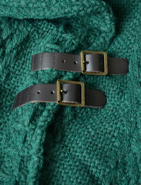 Shawl Collar Poncho - Green | Branigan Weavers