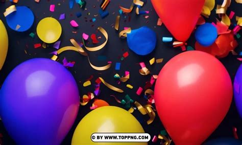 Colorful Vibrant Party Balloons Vector Image On Black Background ...