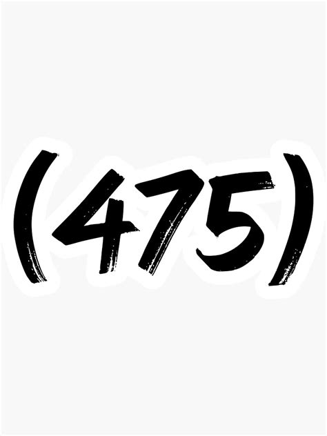 "475 Area Code" Sticker by DesignsbyKell | Redbubble