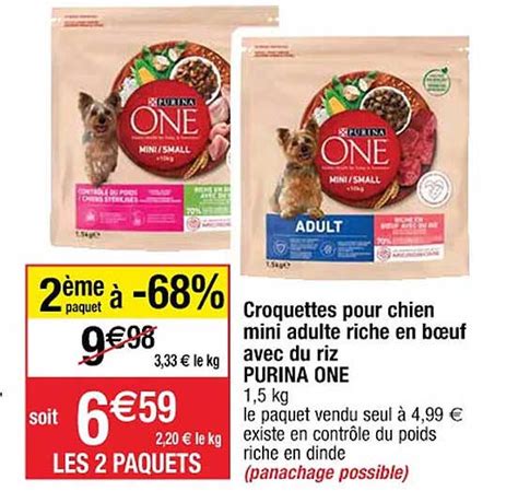 Promo Croquettes Pour Chien Mini Adulte Riche En B Uf Avec Du Riz