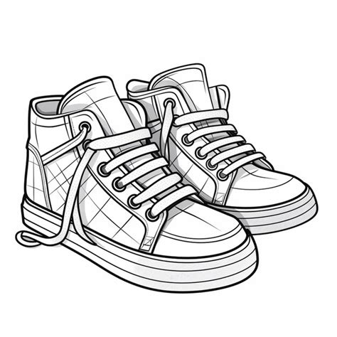 Premium Photo A Drawing Of A Pair Of Sneakers With A Lace On The Sole