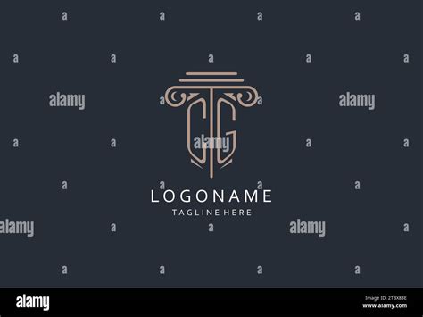 CG Monogram Logo With Pillar Shape Icon Luxury And Elegant Design Logo