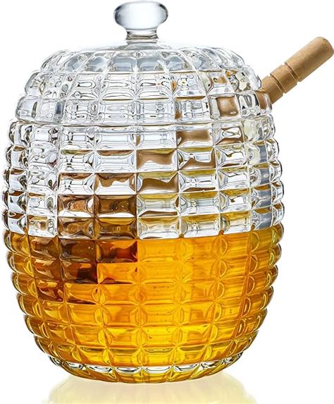 Amazon Kanpura Crystal Honey Jar With 2 Dippers Glass Dispenser