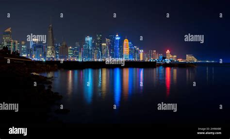 Doha corniche skyline / QATAR Stock Photo - Alamy