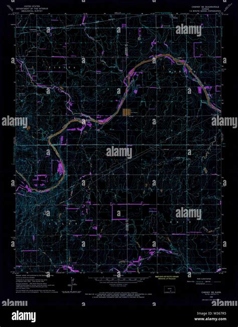 USGS TOPO Map Kansas KS Cheney SE 511060 1965 24000 Inverted ...