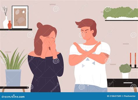 People In Quarrel Vector Illustration Cartoon Flat Angry Parent