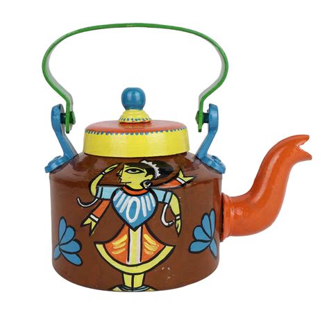 Indha Hand Painted Traditional Aluminium Colourful Decorative Tea