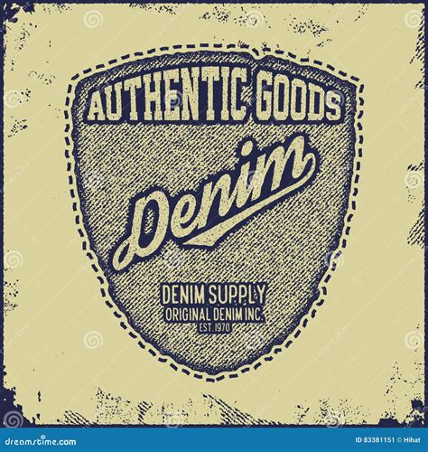 Vintage Denim Typography Grunge T Shirt Graphics Stock Vector