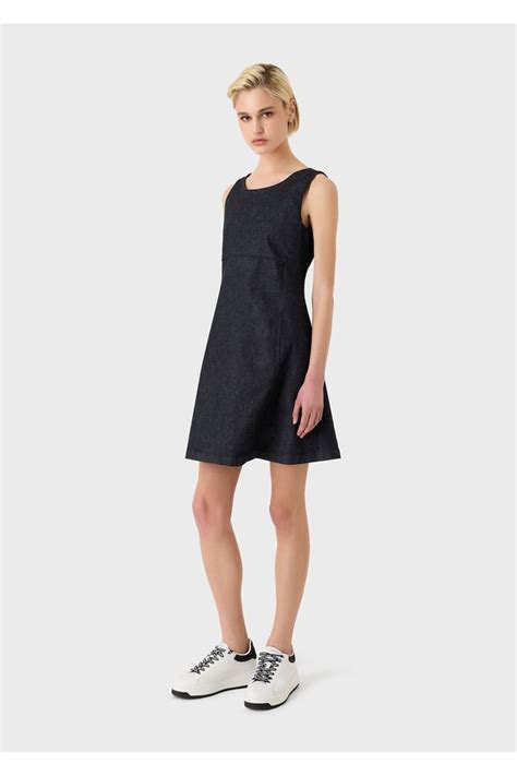 Buy Emporio Armani Mercerised Flared Dress Denim At Off