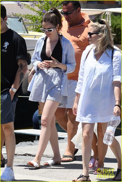 Lily Collins Hangs Poolside During Ischia Global Festival Photo 4116264 Bikini Lily Collins
