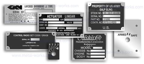 Aluminum Nameplates Rating Plates Uid Labels Metalworks Etcetera Llc