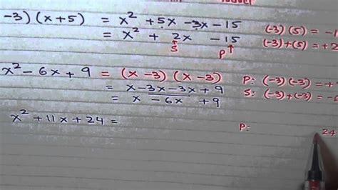 Factoring Trinomial Product Sum Method Youtube