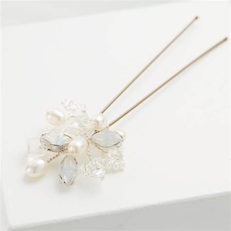 Opal Collette Hair Pin Perfect For Wedding Hair With Swarovski