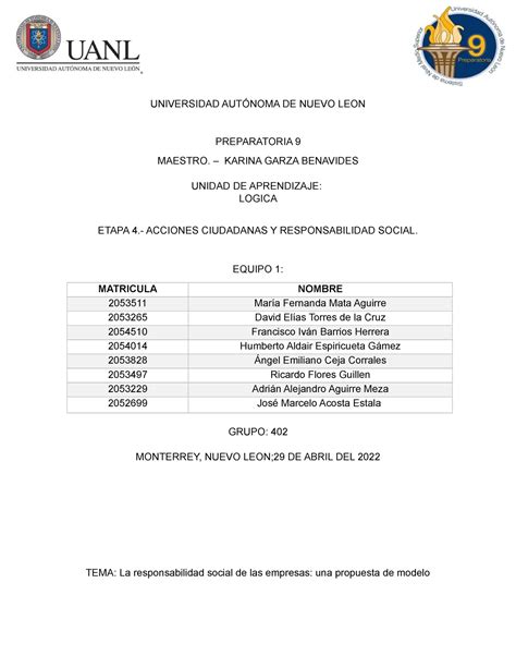 Equipo 1 EV4 ESy RS tarea UNIVERSIDAD AUTÓNOMA DE NUEVO LEON