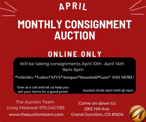 April Monthly Consignment Auction