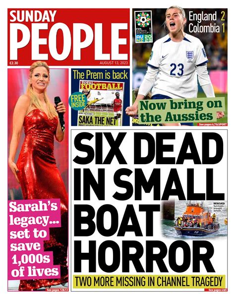 Sunday People Front Page 13th Of August 2023 Tomorrow S Papers Today