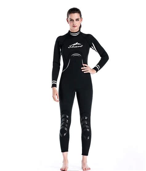 SBART 3mm Neoprene Keep warm Wetsuits Women Stinger Suit Jumpsuit Snorkeling One piece ...