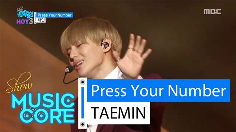 Hot Taemin Press Your Number Show Music Core