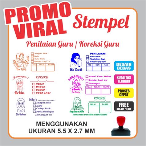 Jual Stempel Nilai Guru Viral Penilaian Koreksi Checked Reward