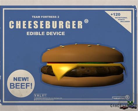 Cheeseburger Edible Device - Sandvich - Team Fortress 2 - Weapon models - Source Warehouse (HL2)