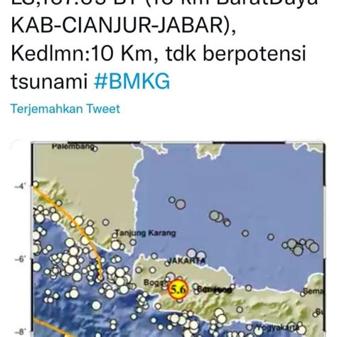 Gempa M 5 6 Guncang Jakarta Bekasi Bergoyang 15 Detik BEKASIPEDIA