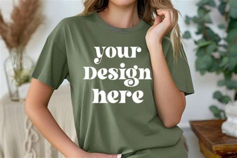 Comfort Colors Moss Mockup Graphic By MockupStore Creative Fabrica