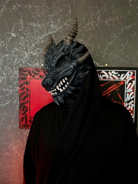 Black Dragon Mask Smaug Mask Alodidae Dragon Mask Cosplay Halloween