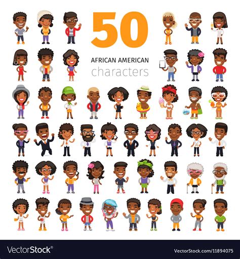 African american characters Royalty Free Vector Image