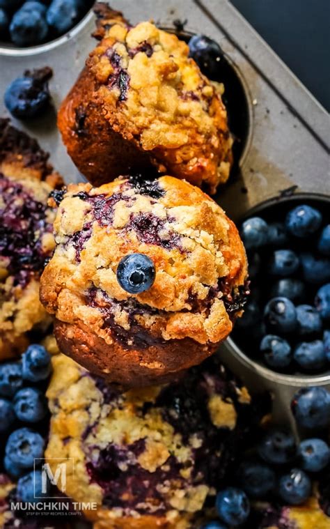 Best Blueberry Muffin Recipe With Crumb Topping Video Inside Munchkin Time