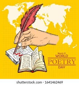 World Poetry Day Poster Vector Stock Vector (Royalty Free) 1641462469