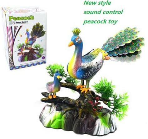 Lifestylesection Electric Sound Control Peacock Toys Sounds Bird