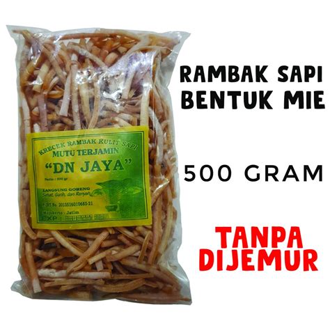 Jual Kerupuk Rambak Kulit Sapi Mentah Bentuk Mie 500 Gram Mojokerto DN