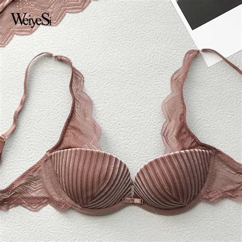 WEIYESI Lingerie Bra Designs Women S Underwear Balcony In Bulk ODM OEM Cheap Sexy Velvet Nude