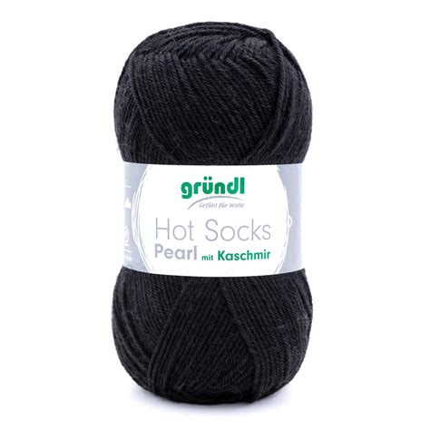 Gr Ndl Wolle Hot Socks Pearl Uni Fach G Schwarz Zum Diskontpreis