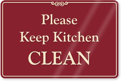 Keep Kitchen Clean Showcase Wall Sign