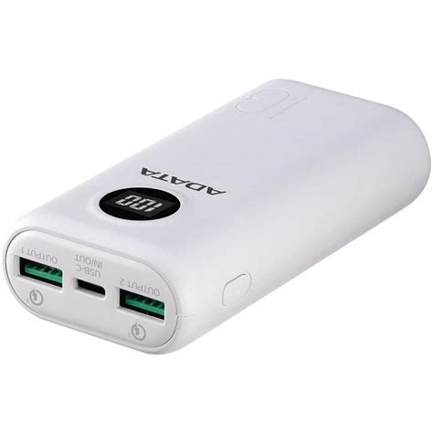 Bateria Adata P10000QCD 10000mAh Blanco USB Power Bank Cargador