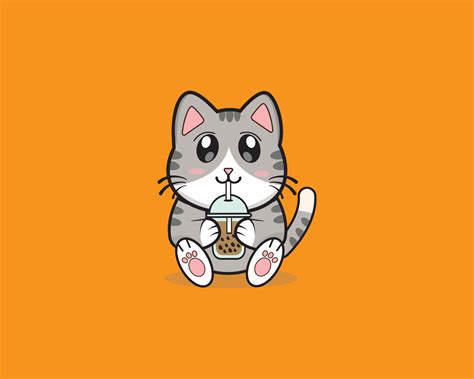 Cat Cute Drink Boba Vector Design 21672259 Vector Art At Vecteezy