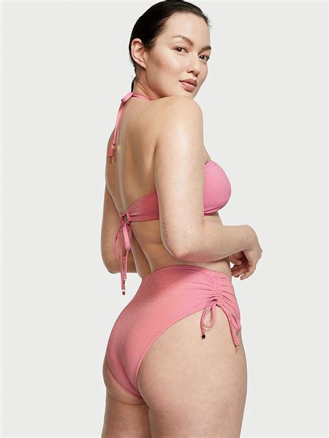 Buy Ruched High Waist Cheeky Bikini Bottom Order Undefined Online Victoria S Secret US
