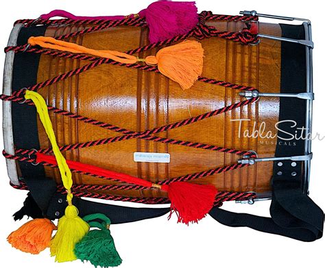 Dhol Drum By Maharaja Musicals Mango Wood Natural India Ubuy