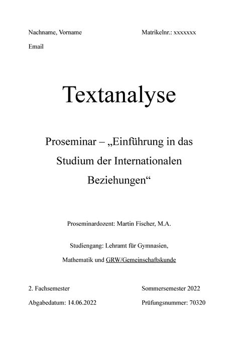 Textanalyse Sose Lehramt F R Politikwissenschaftler Gleiche