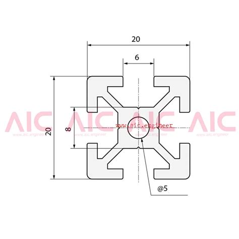 อลูมิเนียมโปรไฟล์aluminum Profile 20x20mm T Nut สีเงิน ดำ สั่งตัดได้