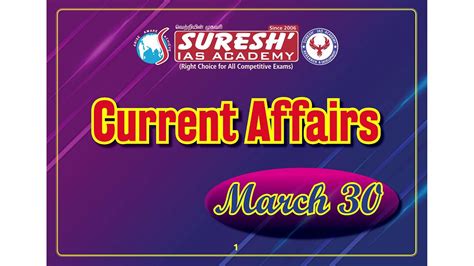 Current Affairs March 30 Suresh IAS Academy YouTube