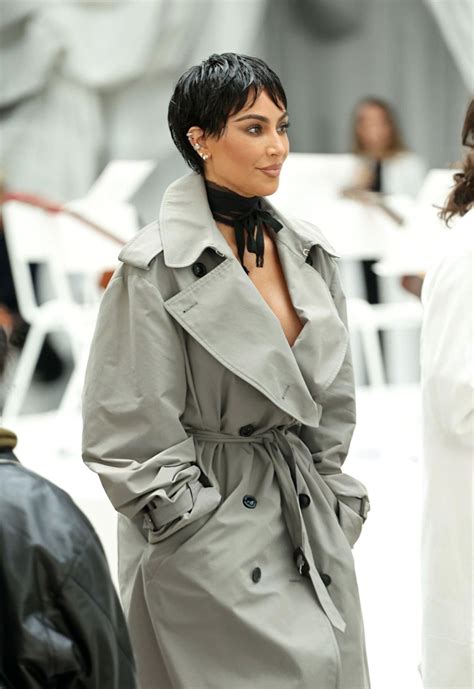Kim Kardashian Masterfully Wears Trench Coat at Maison Margiela Spring