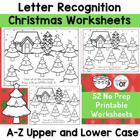 Christmas Mini Letter Recognition And Visual Scanning A Z Worksheets