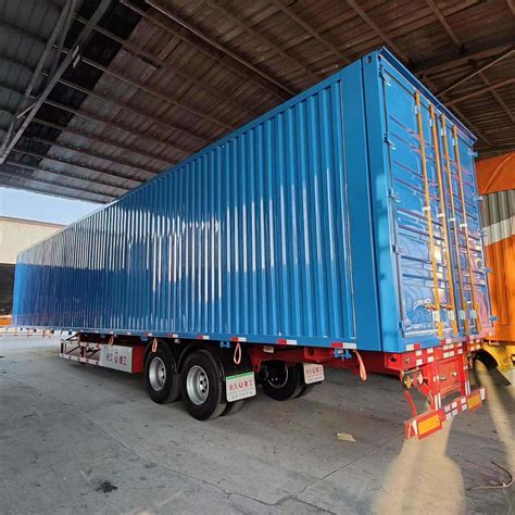 3 Axles Dry Van Box Trailer Grain Cargo Semi Truck Trailer China Cargo Semi Trailer And Truck