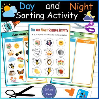 Day and Night Sorting Activity: Cut and Paste Activities (Sorting ...